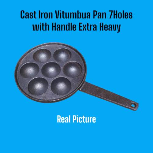 Cast Iron Vitumbua Pan 7holes with Long handle Extra Heavy