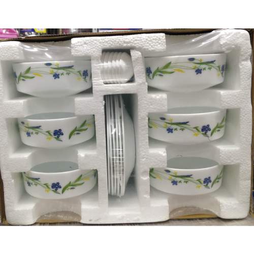 Larah 18pcs Deco Soup set 6Soup Bowls - 6Saucers and 6Spoons