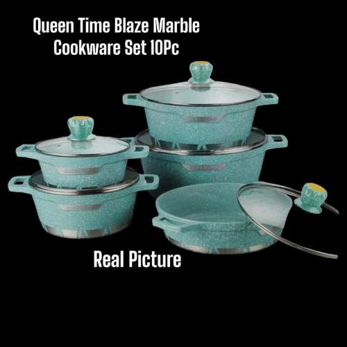 Queen Time Blaze Marble Cookware 10Pcs