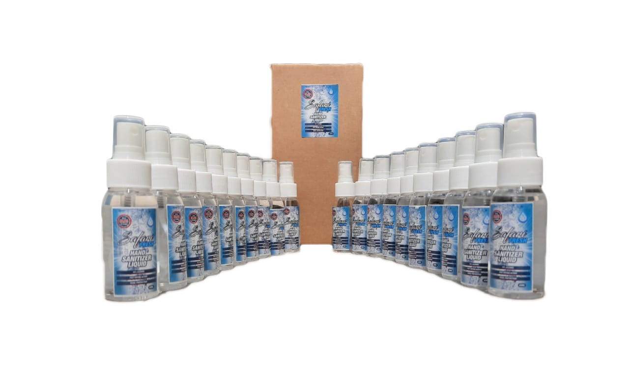20pcs 70% Alcohol Safari Fresh Hand Sanitizer Liquid 65ml (with spray/mist cap)