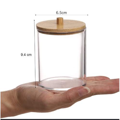 Acrylic clear Jar with Bamboo Lid 250ml