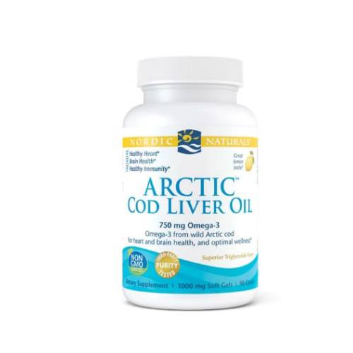 Nordic Naturals Arctic Cod Liver Oil 90S for heart, brain, and immune