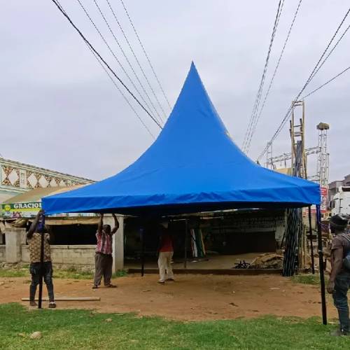 Small Blue High Peak Tent for 50 People Kenya