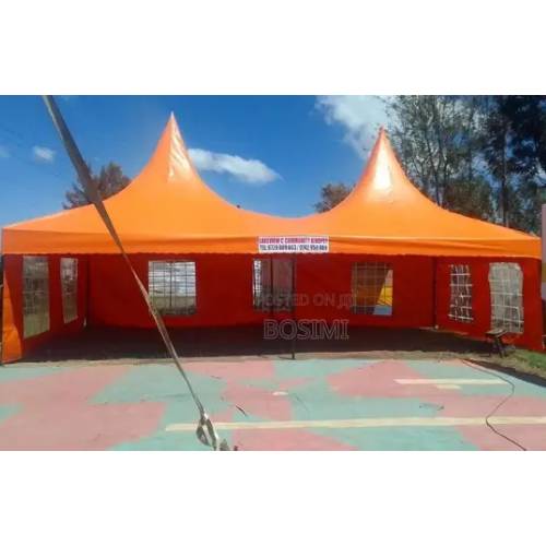 High peak tent with restrooms for 150 for outdoor wedding