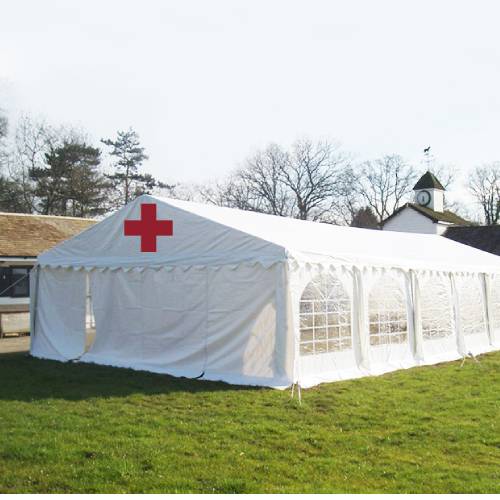 20 x 20m (65 x 65 ft) medical tent with bed capacity