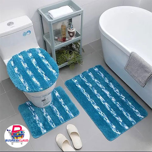 Luxurious fluffy bathroom mats