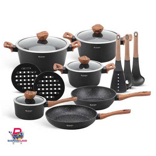 15 pc Cookware Sets kitchen utensils, plates, frying pan