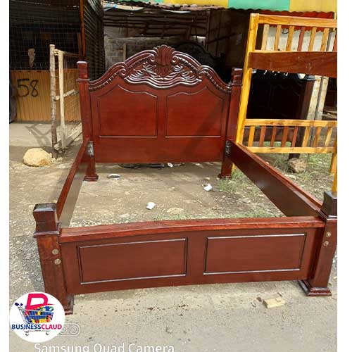 mahogany bed made of headboard and foot-board